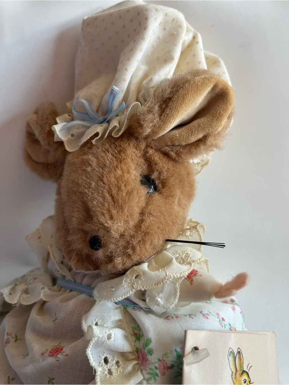 NWT 1984 Vintage Eden Plush Beatrix Potter 0866 Lady Mouse hat dress - Picture 3 of 7